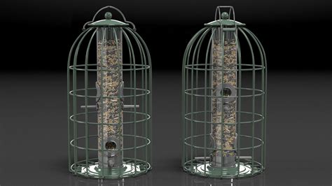 Caged Bird Feeder with Seeds 3D Model $39 - .obj .lxo .ma .max .fbx ...