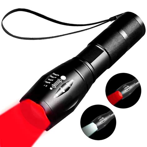 YZYOE Rechargeable Red Light Flashlight， 2 in 1 White Lights and LED ...