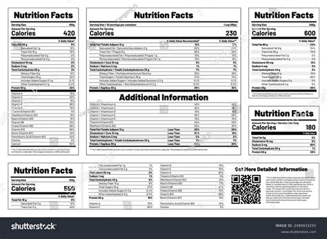 Nutrition Facts Label Template Food Beverages Stock Vector (Royalty ...