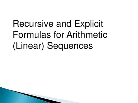 Image result for Recursive and Explicit Formulas Examples