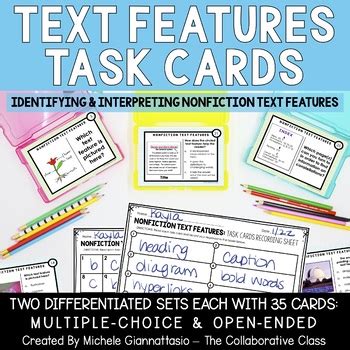 Image result for Text Features Task Cards
