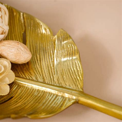 Feather Decorative Platter Tray Gold 18 Inch Online - Premium Platter ...