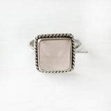 Rose Quartz Square Silver Ring – SILBERUH