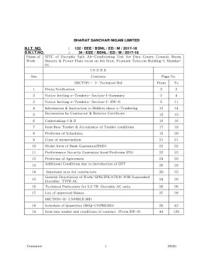 Fillable Online BHARAT SANCHAR NIGAM LIMITED N.I.T. NO. : 132 / EEE ...