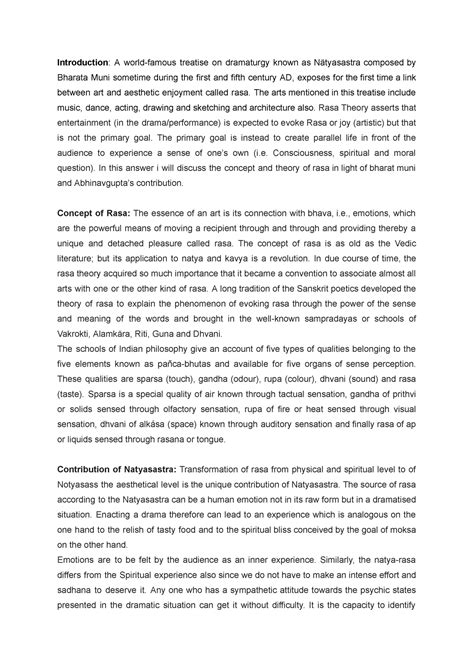 Concept of Rasa - Introduction: A world-famous treatise on dramaturgy ...