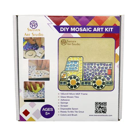 Truck DIY Mosaic Art Kit for 5+ Ages Kids, Creative Art & Craft Kit ...