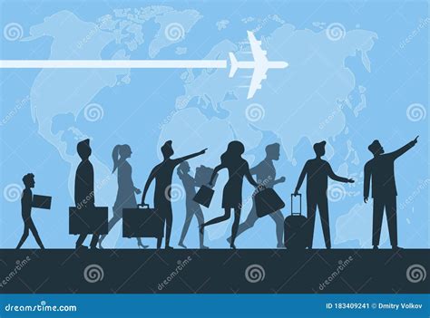 Immigration. Mini People Migrate To Developed Countries. the Concept of Migration of People ...