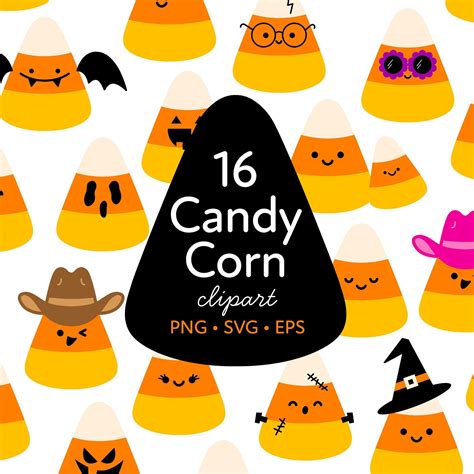 Candy Corn Clipart, Spooky Cute, Candy Corn Svg, Clipart Bundle ...