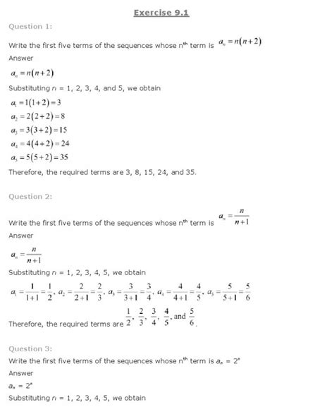 Sequences And Series, Class 11 Mathematics NCERT Solutions