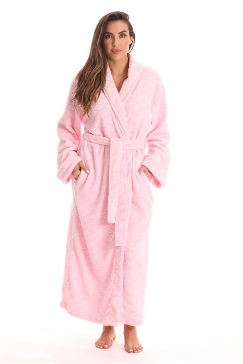 Just Love Velour Robe Bath Robes for Women Maxi Length (Pink, 2X ...