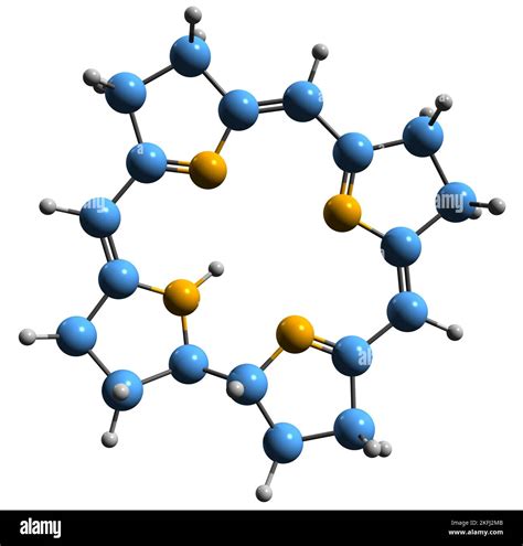 3D image of Corrin skeletal formula - molecular chemical structure of heterocyclic compound ...