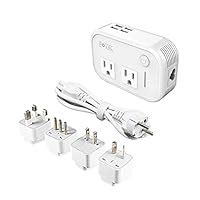 FOVAL Power Step Down 220V to 110V Voltage Converter with 4-Port USB ...