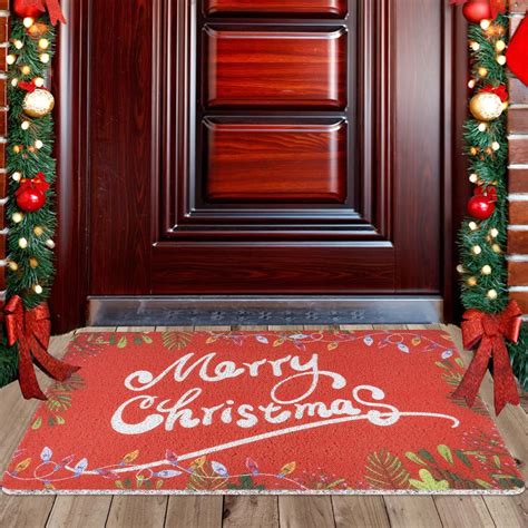 Darhoo Christmas Door Mat Outdoor, 20 x 32 Inches Merry Christmas Front ...