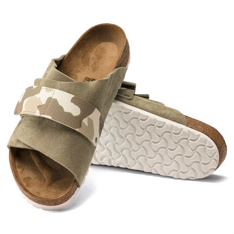 BIRKENSTOCK Kyoto Suede Leather Sandal - Blue, Brown