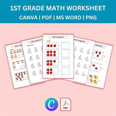 1st Grade Math Worksheets Printable PDF & Word