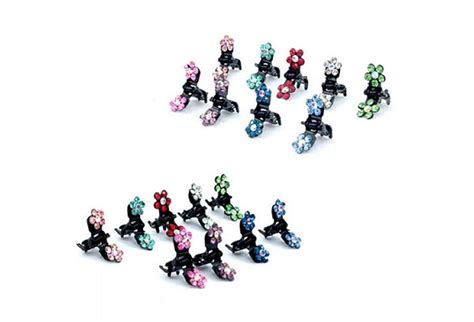 SMARTBUYER- Baby Girl lady Crystal Flower Mini Hair Claw Clamp Hair ...