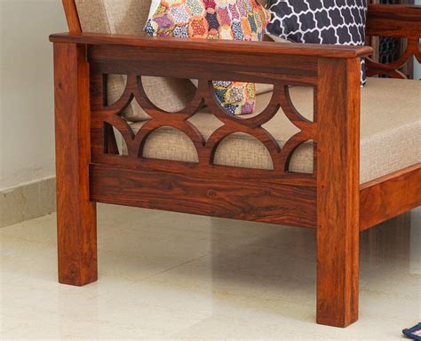 Delhi Sheesham Wood 5 Seater Sofa With Coffee Table-3+2+Table
