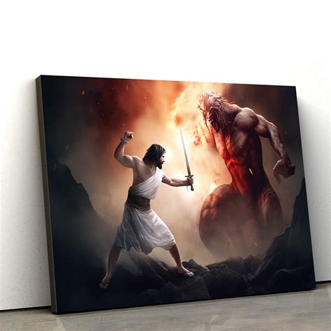 Jesus Fighting Demons Of Hell - Canvas Picture - Jesus Christ Canvas ...