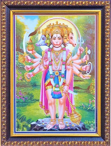 Shreya Arts Frame With Glass Panchmukhi Hanuman for main Door Entrance ...