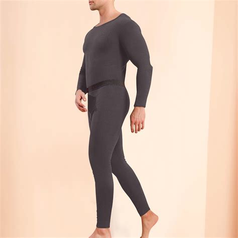 dzxyzu Mens Thermal Underwear Set Long Johns Wool Lined Base Layers ...