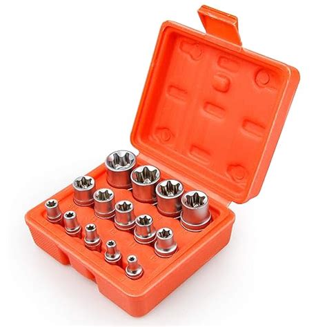 Buy SEKETMAN 14 Pieces Female E-Torx Star Socket Set ,14" 38" 12" Drive ...