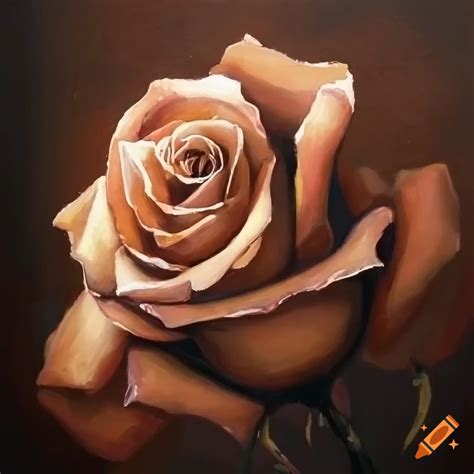 Brown rose painting on Craiyon