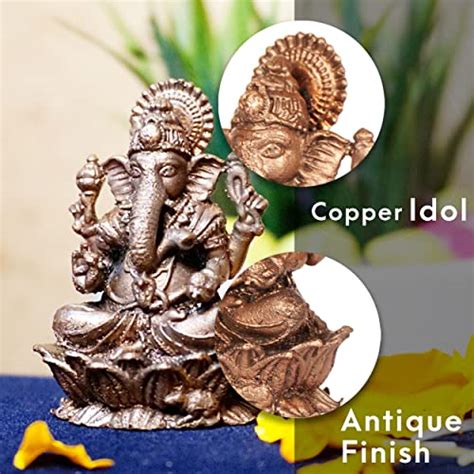 Buy Handmade Copper Ganesha Idol 2 inches | Bhimonee Decor