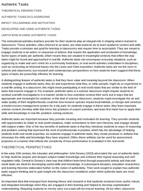 Image result for Authentic Learning Tasks