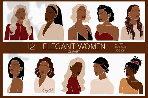 Classy Woman Clipart Face