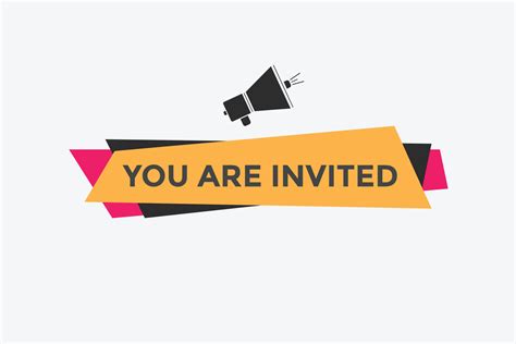 You are invited button. speech bubble. You are invited web banner ...