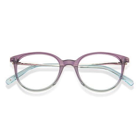Buy Purple Green Transparent Silver Green Transparent Full Rim Cat Eye ...