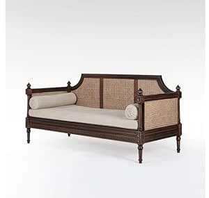 The Wooden Artistrys Solid Wooden Rattan 3 Seater Sofa for Living Room ...