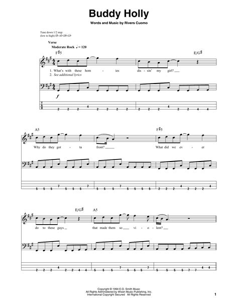 Buddy Holly by Weezer - Bass Tab - Guitar Instructor