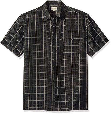 Buy Haggar Men's Short Sleeve Microfiber Woven Shirt, Black, X-Large at ...