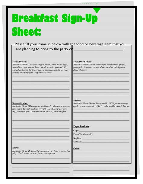 Free Printable Potluck Signup Sheet Templates [PDF, Word, Excel]