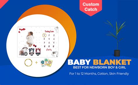 Custom Catch Monthly Milestone Blanket | 1 to 12 Months | Best for ...