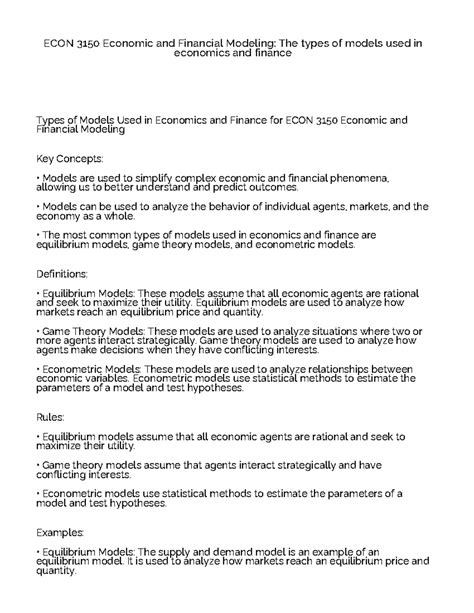 Image result for Example of Economic Modeling