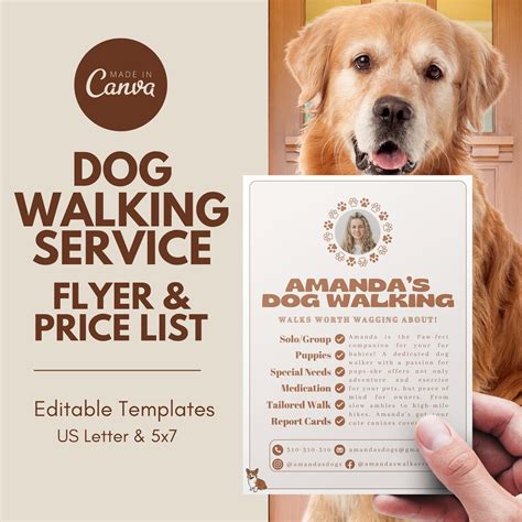 Dog Walking Business Flyer | Dog Walker Price List | Professional Pet ...