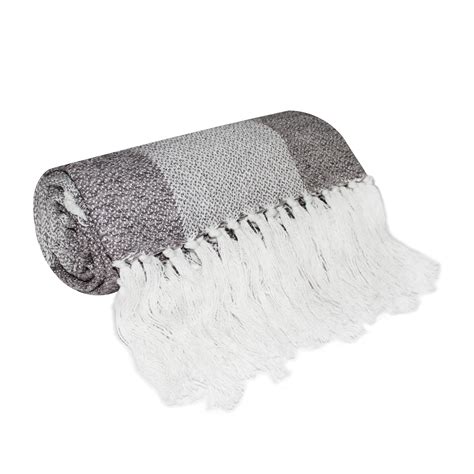 Cazimo Soft Chenille Cotton Throw with Fringe Tassels for Bedroom ...