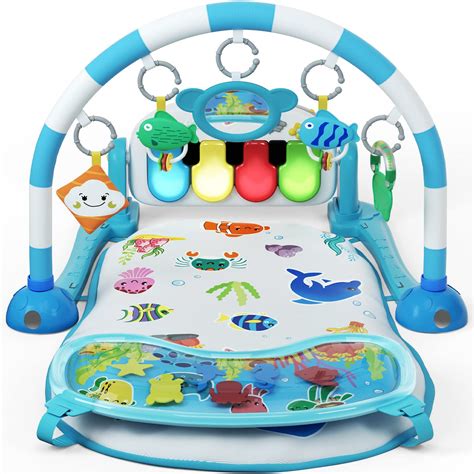 UNIH Baby Gym Play Mat, Kick and Play Piano Gym with Water Mat, Tummy ...