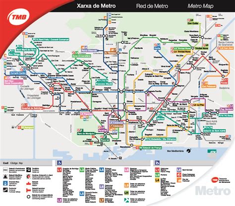 Barcelona Metro Map Printable