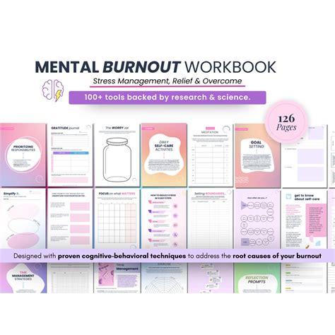 Buy Stress Management, Mental Burnout Workbook, Anxiety Control, Self ...