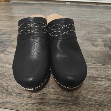 Korks Tina Black Clog Mule Shoes Slip-On Womens Size 8 - Gem