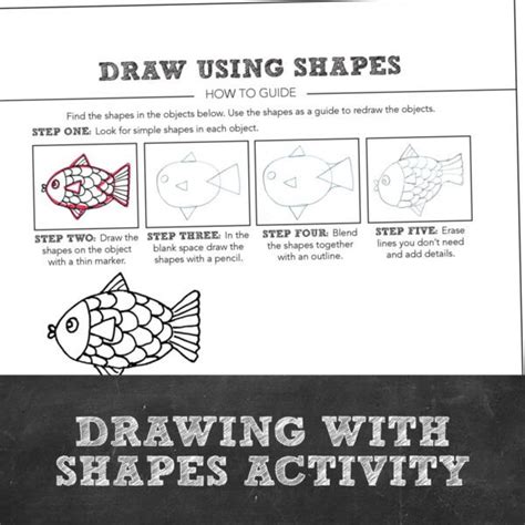 Elementary Art Drawing with Shapes Activity - Look between the lines