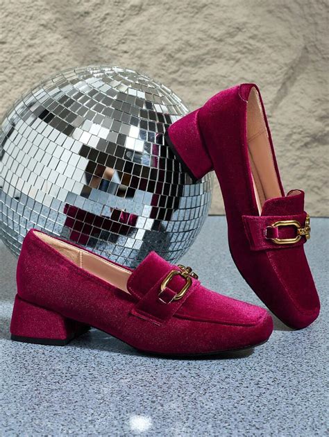 Women High Heel Slip-On Chunky Heel Small Leather Shoes, New Fashion ...