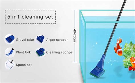 Emily Pets 5-in-1 Aquarium Fish Tank Clean Set, Aquarium Cleaning Kit ...