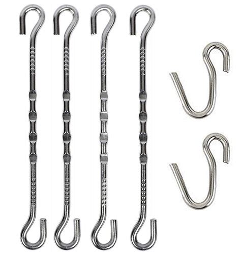 Stainless Steel Jhula/Hammock Link Rod Saliya Hook Set 4 Saliya and 2 ...