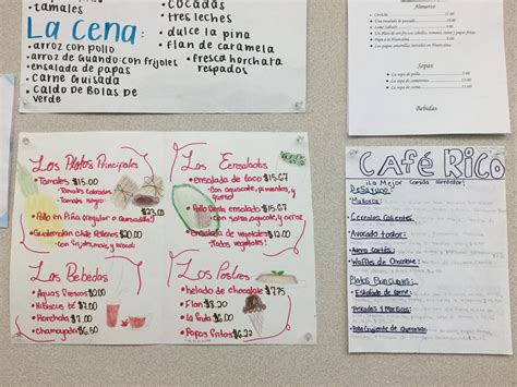Spanish Menus Project