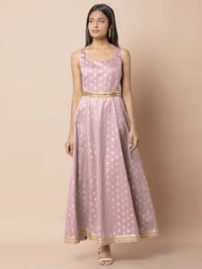 indya Women Ethnic Dress Purple Ankle Length Dress - Buy indya Women ...