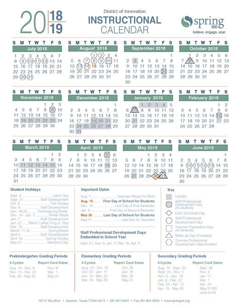 China Spring Isd Calendar - Preschool Calendar Printable